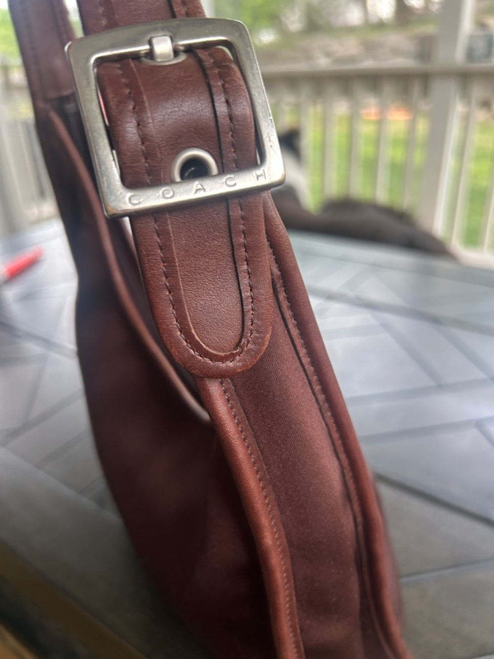 Coach Vintage y2k Ergo Neoprene brown shoulder bag style 6203 leather trim - Picture 10 of 11